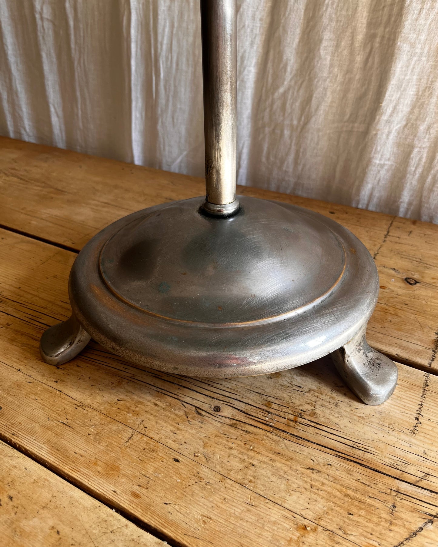 base of Vintage 1930s Art Deco stainless steel bistro coffee table