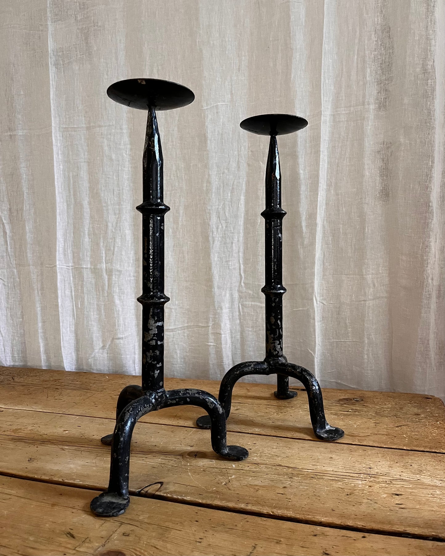 A Pair of Brutalist Candle Holders