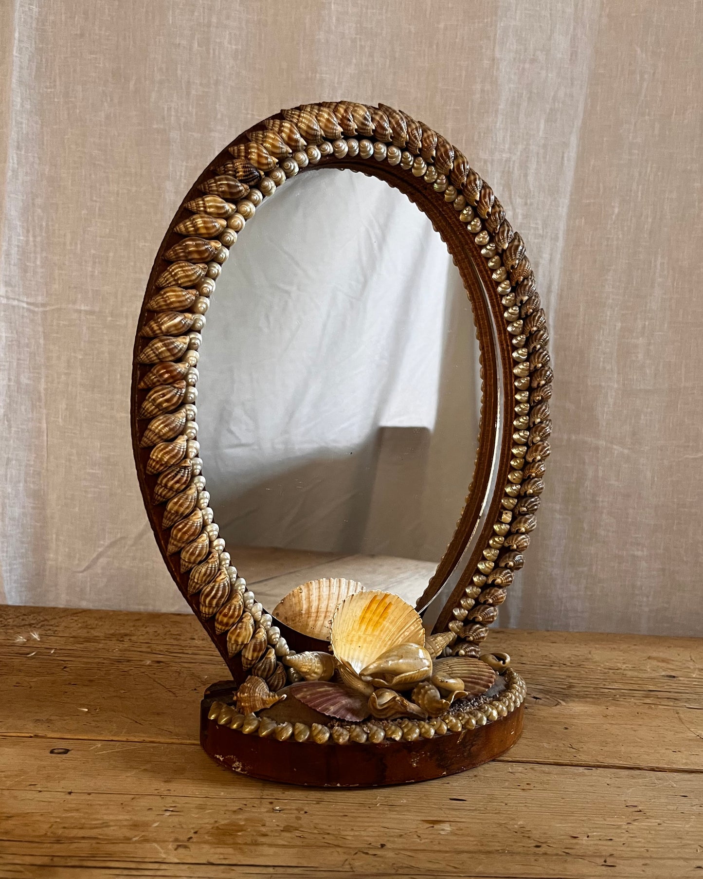 Vintage Bohemian Sea Shell Mirror