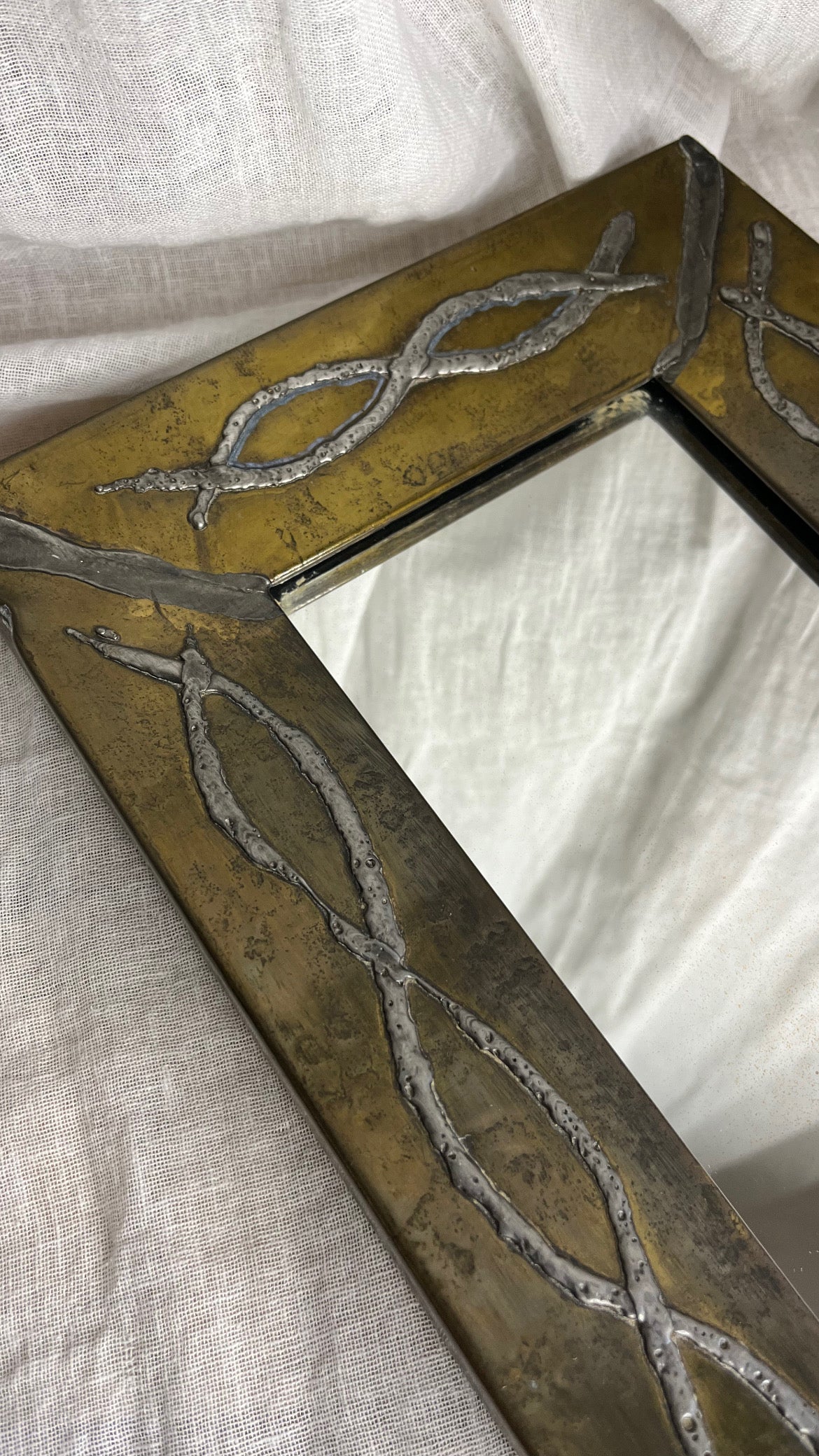 Brutalist Mirror Attributed to Jean Goadère