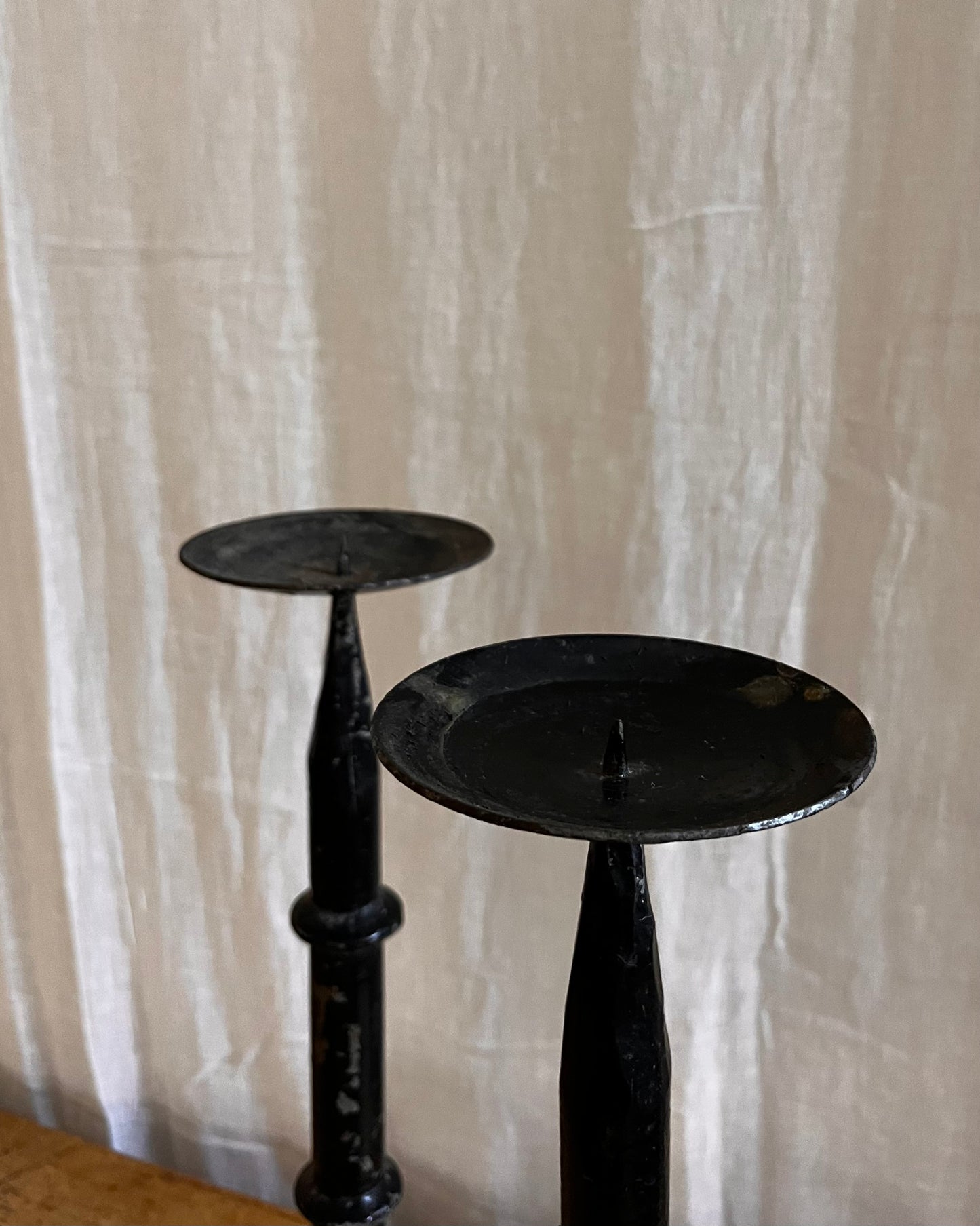 A Pair of Brutalist Candle Holders