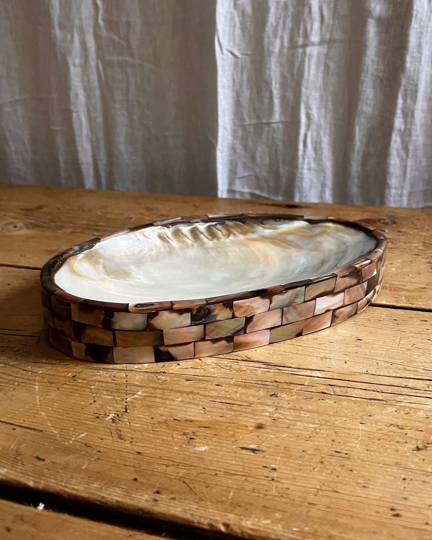 Large Mother Of Pearl Trinket Dish