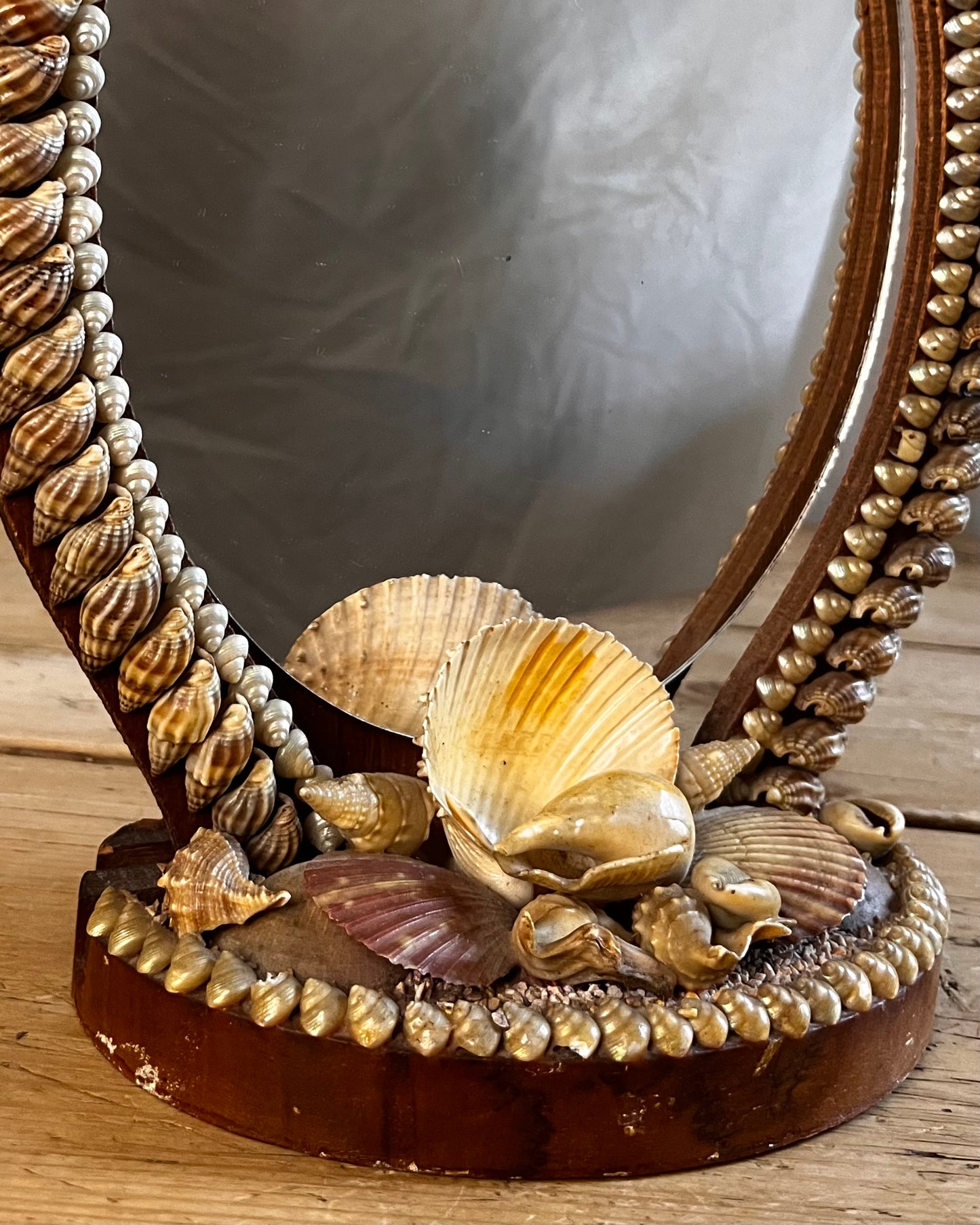 Vintage Bohemian Sea Shell Mirror