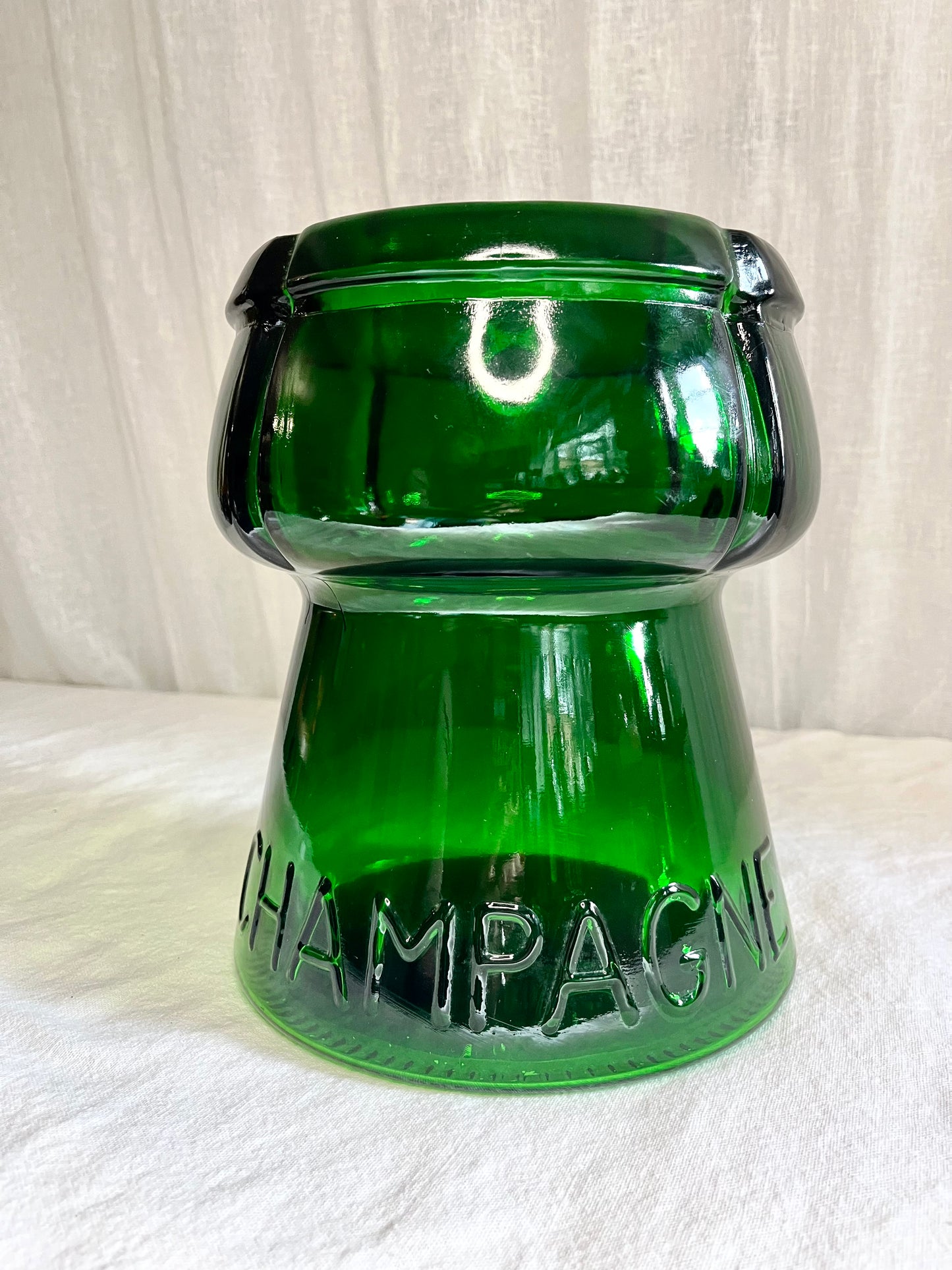 Italian Pressed Glass Cork Shaped Champagne Ice Bucket
