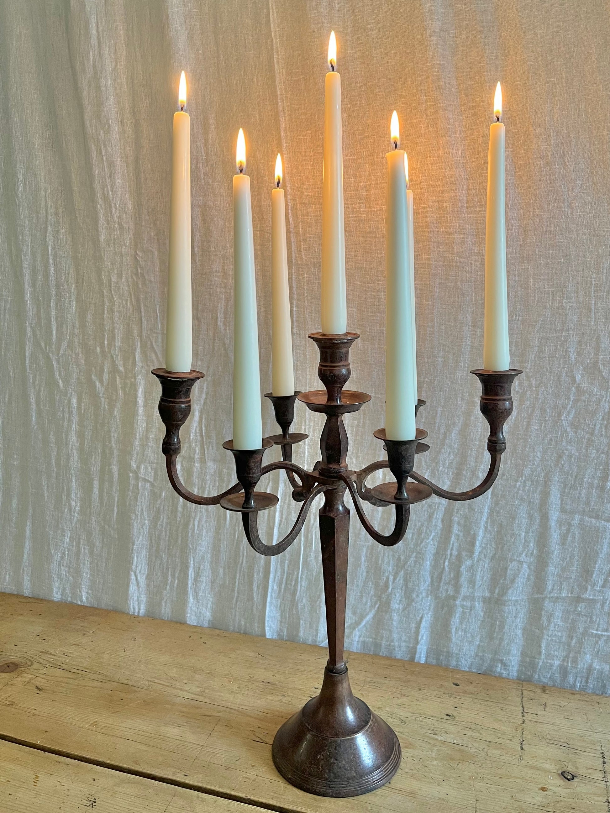 Antique Edwardian cast metal candelabra