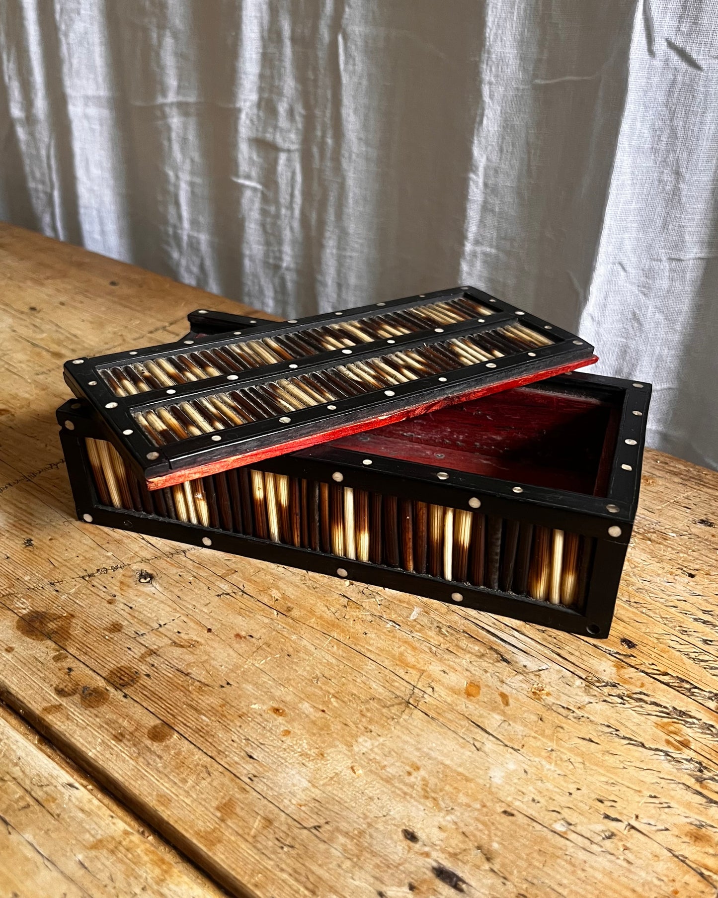 Antique Porcupine Quill Box