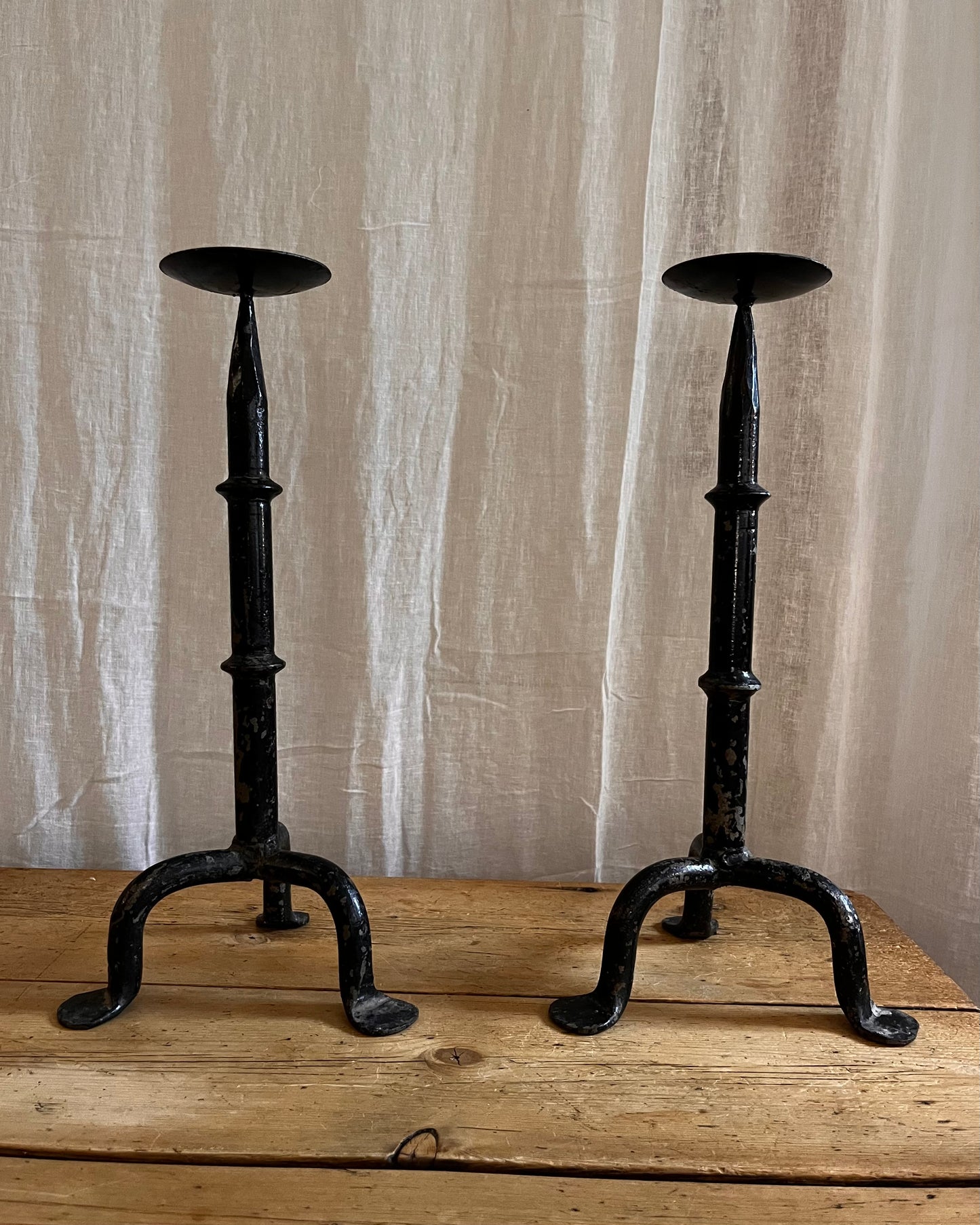A Pair of Brutalist Candle Holders