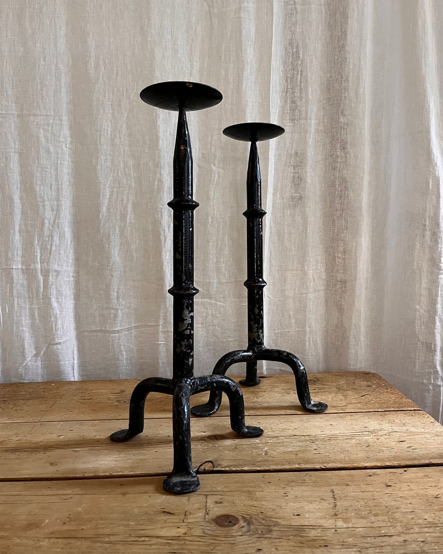 A Pair of Brutalist Candle Holders