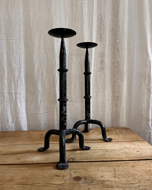 A Pair of Brutalist Candle Holders