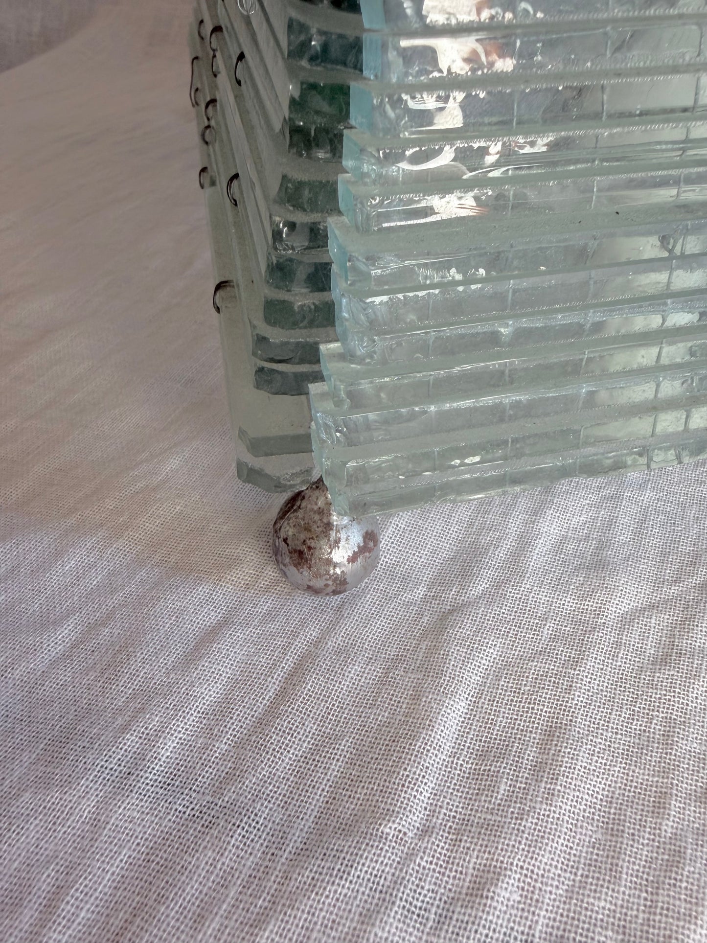 1970s Glass Shard Pyramid Lamp