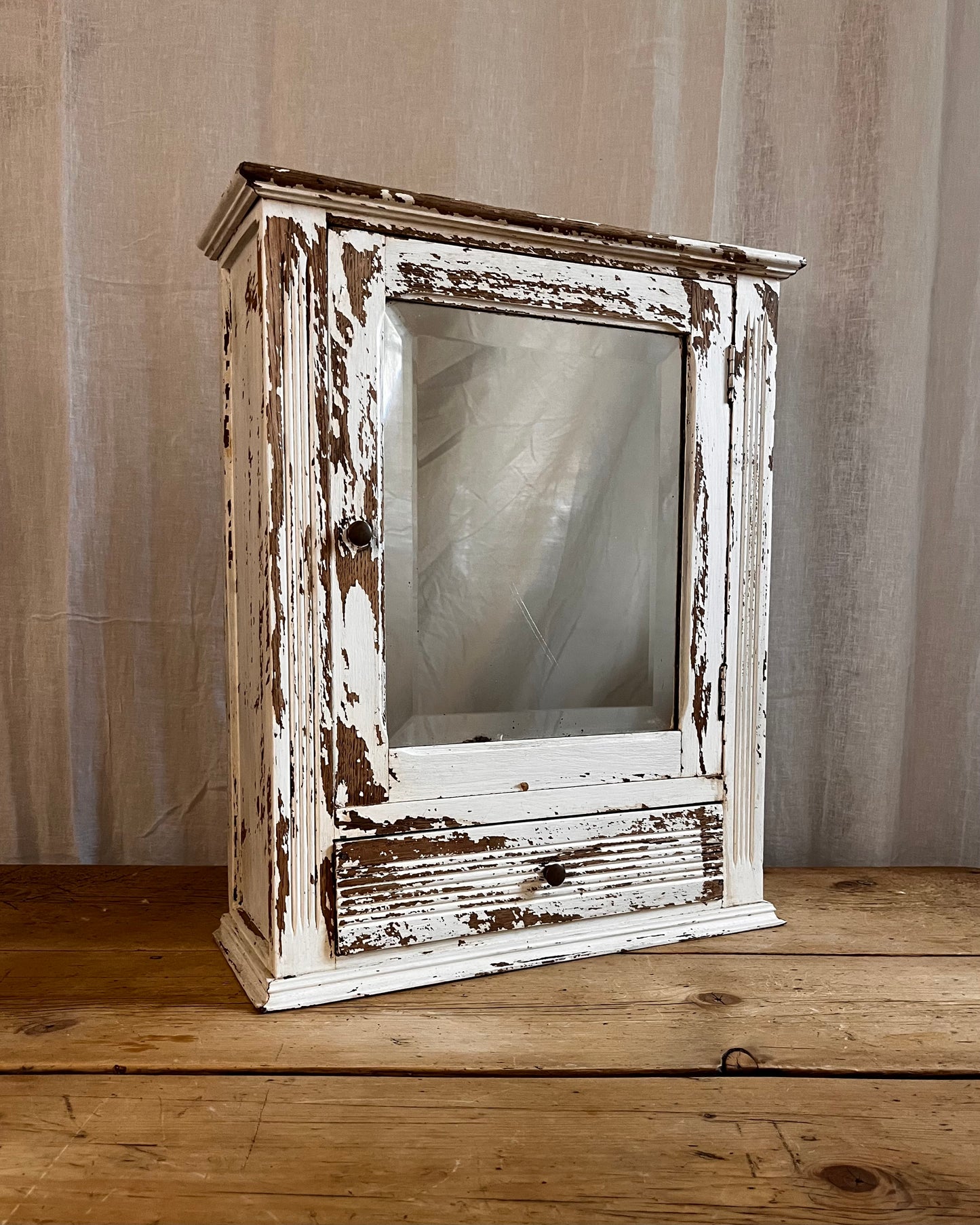 Vintage Chippy Wooden Bathroom Cabinet