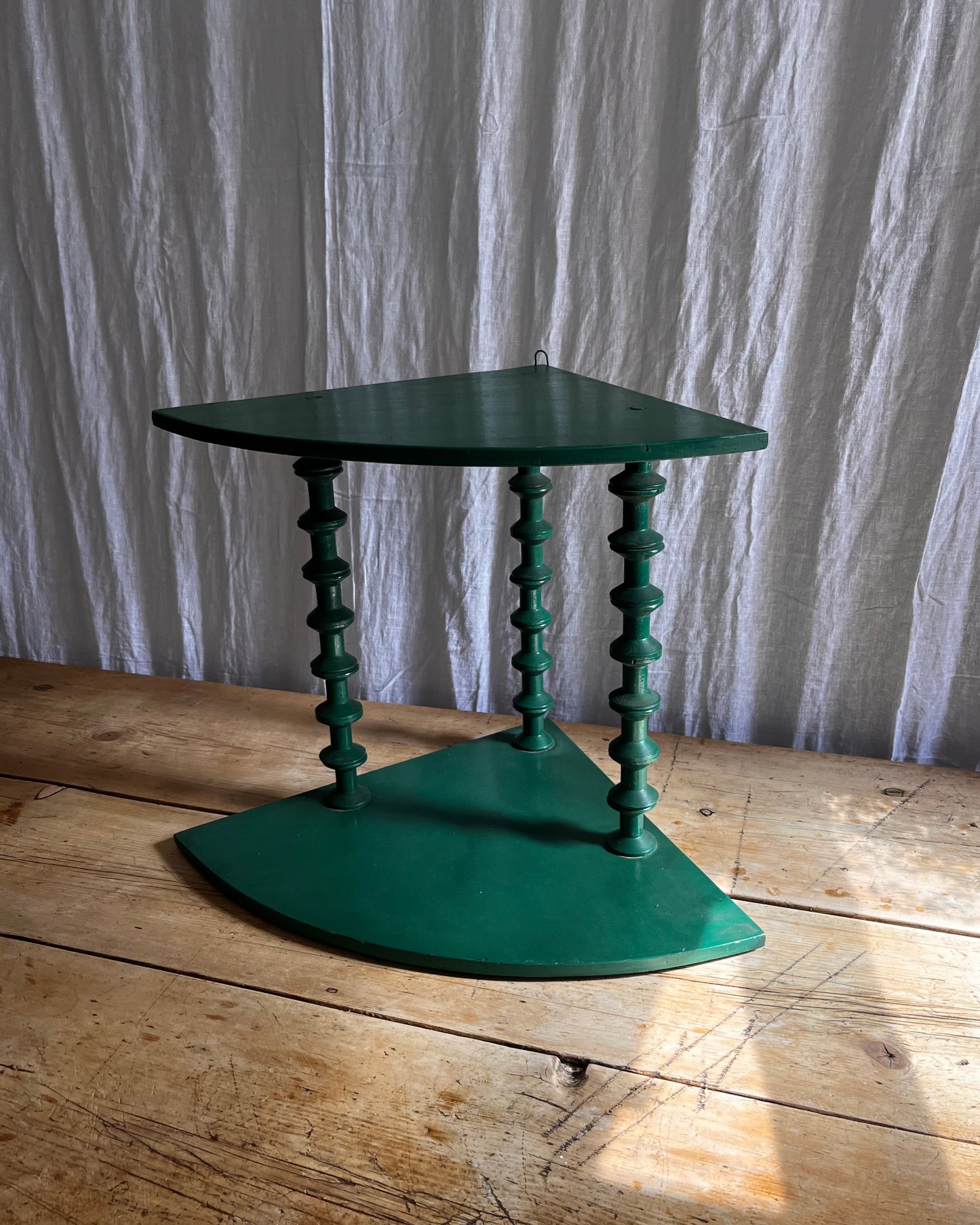 Early 20th Century Bobbin Spool Corner Shelf