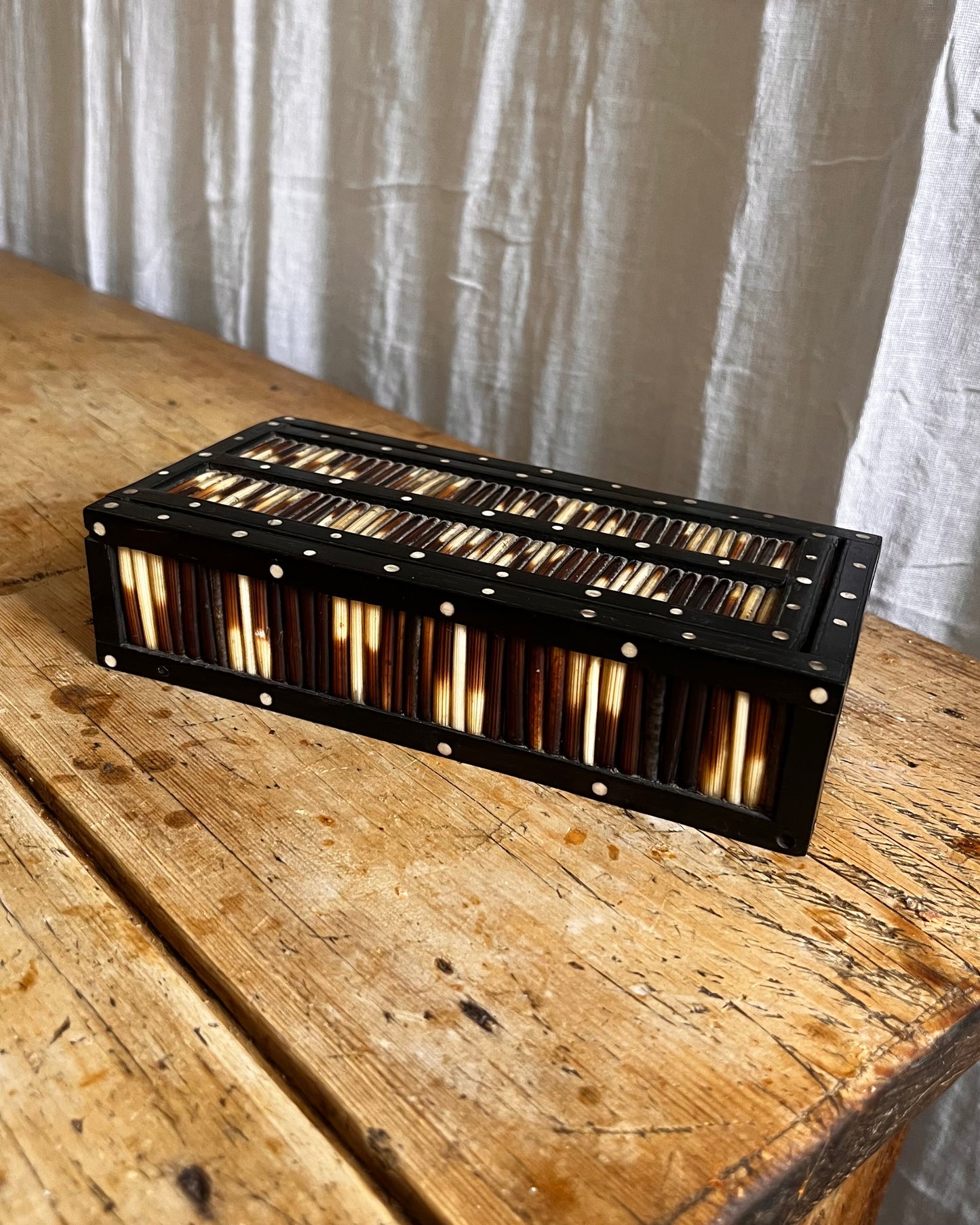 Antique Porcupine Quill Box
