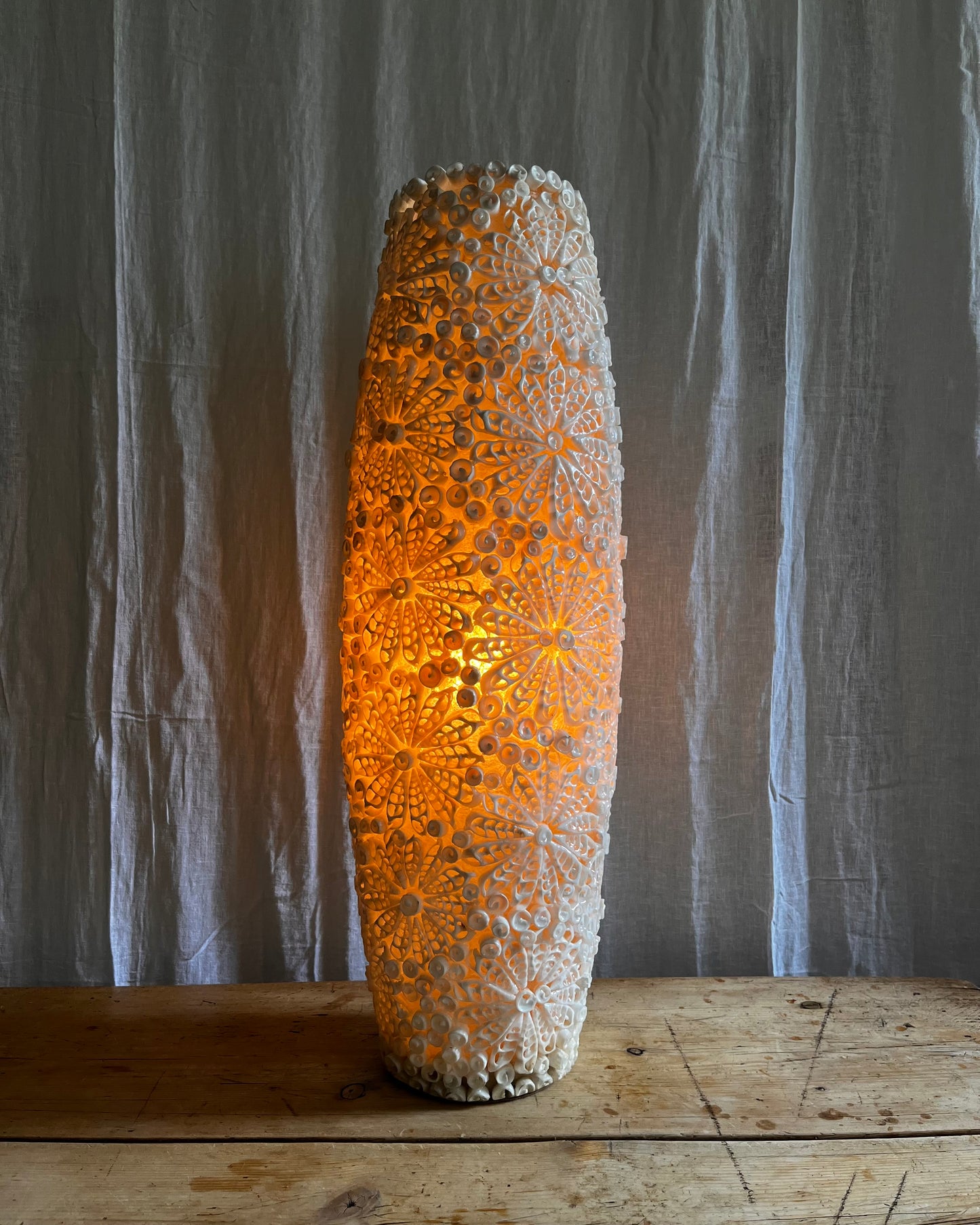 Rare Hollywood Regency Shell Lamp c1960