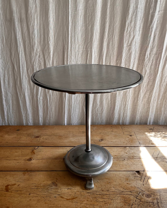 Vintage 1930s Art Deco stainless steel bistro coffee table