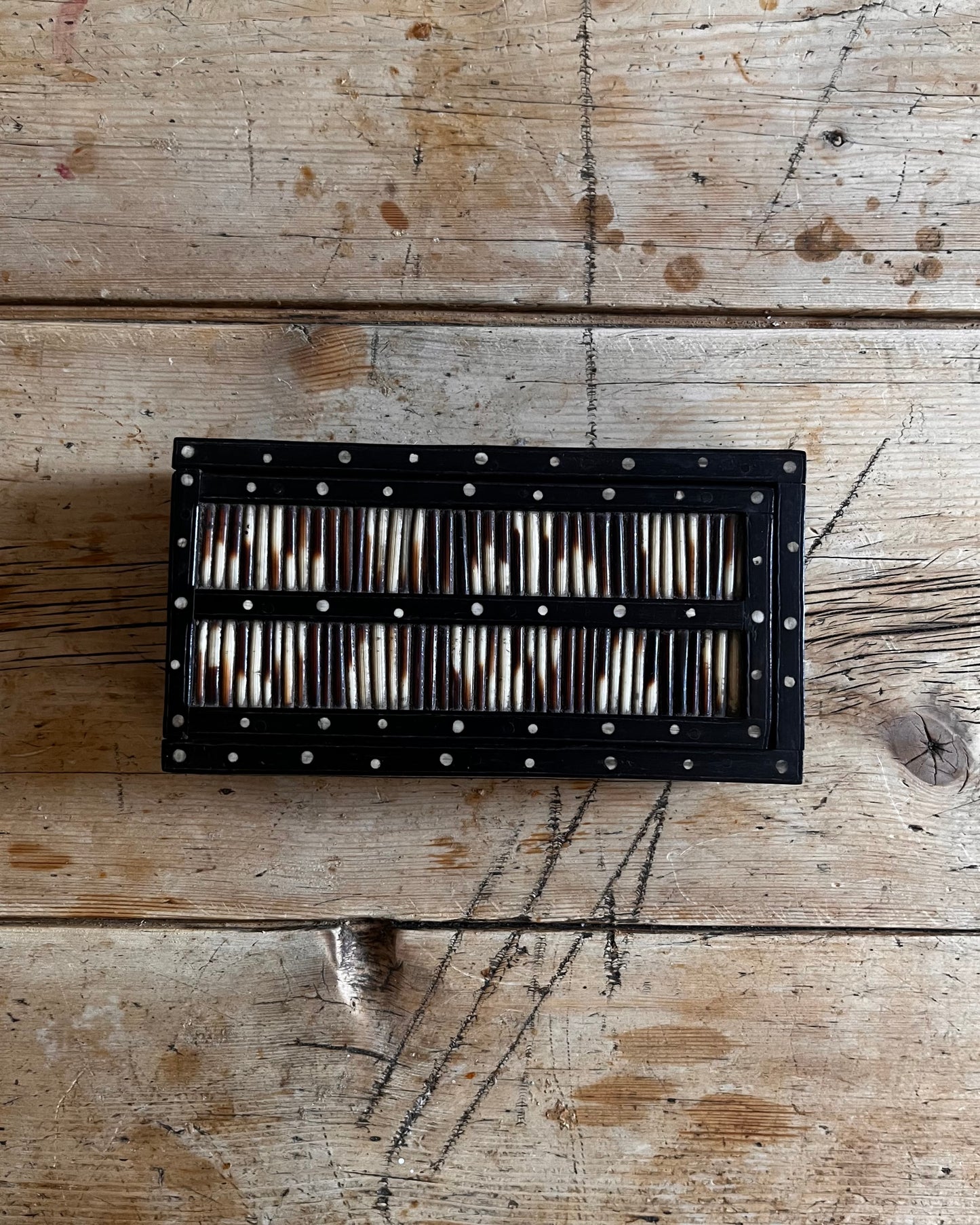Antique Porcupine Quill Box