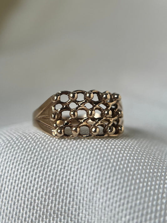 3 Row Woven Keeper Ring.