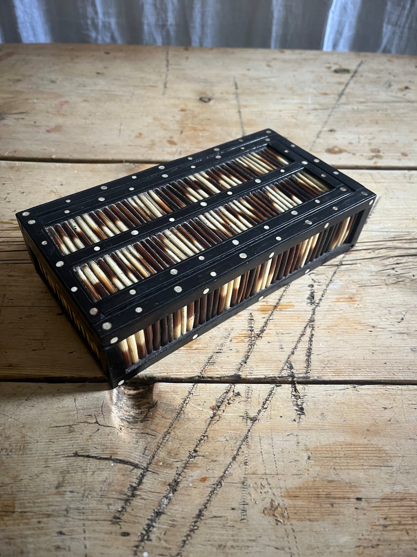 Antique Porcupine Quill Box