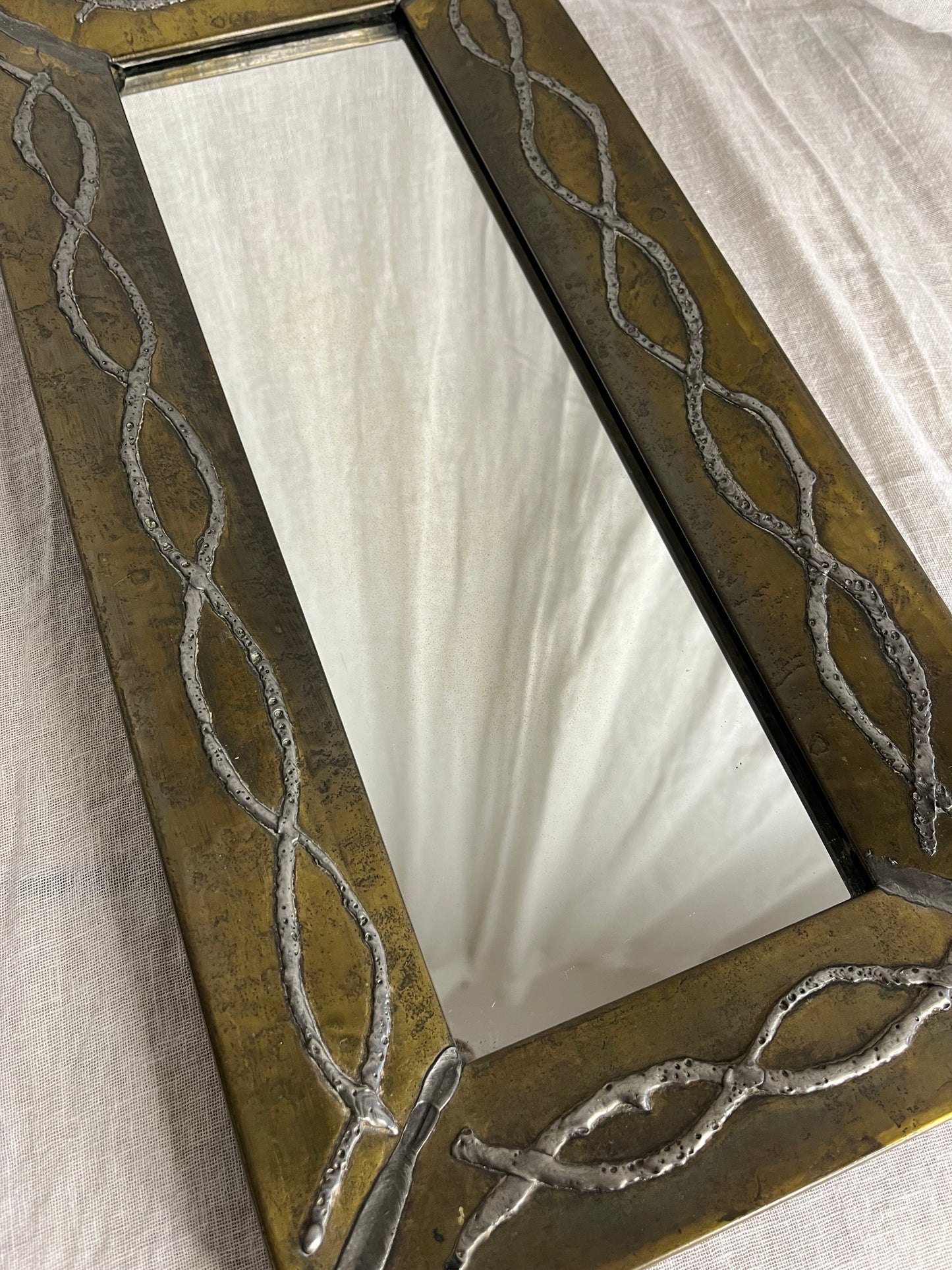 Brutalist Mirror Attributed to Jean Goadère
