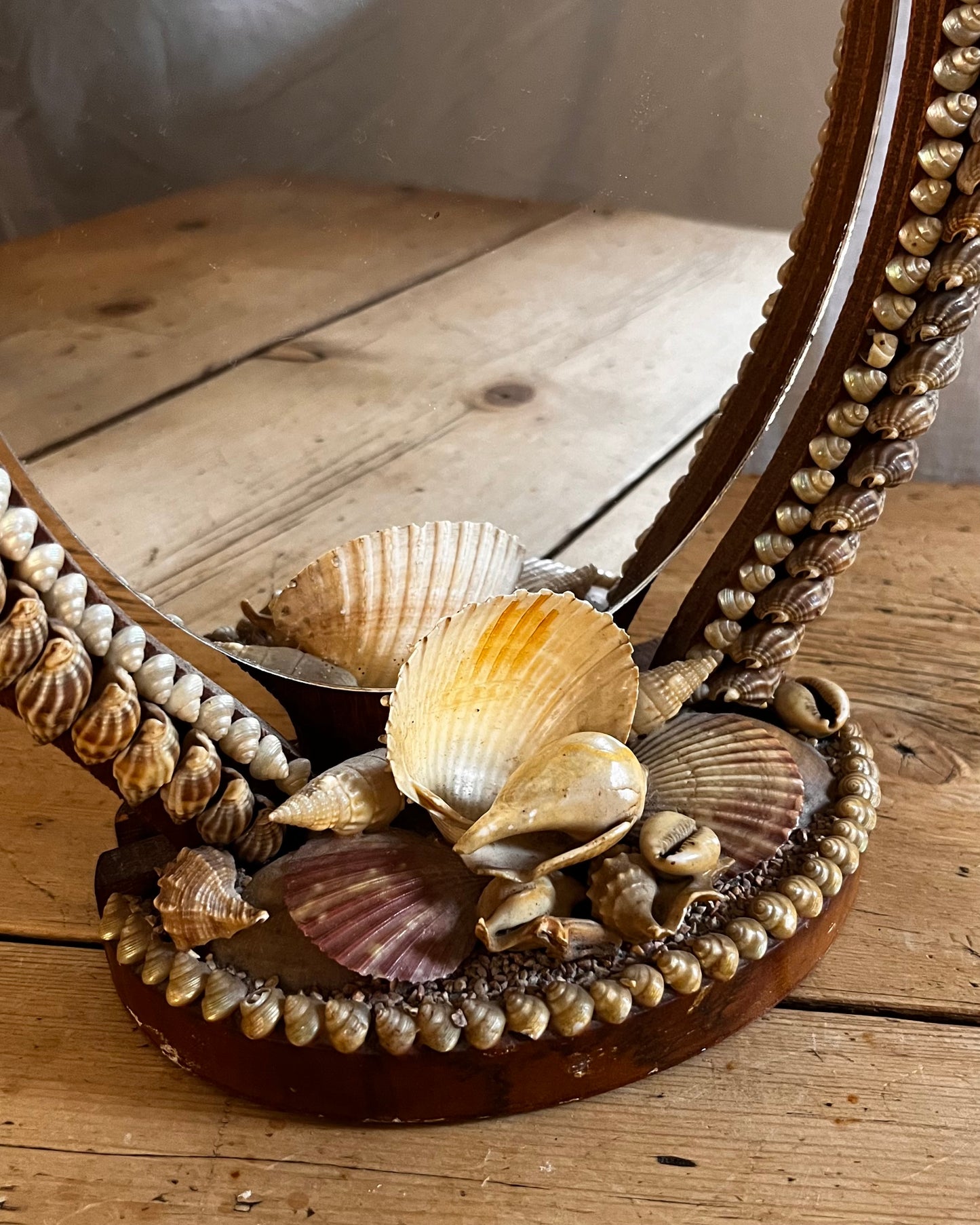 Vintage Bohemian Sea Shell Mirror