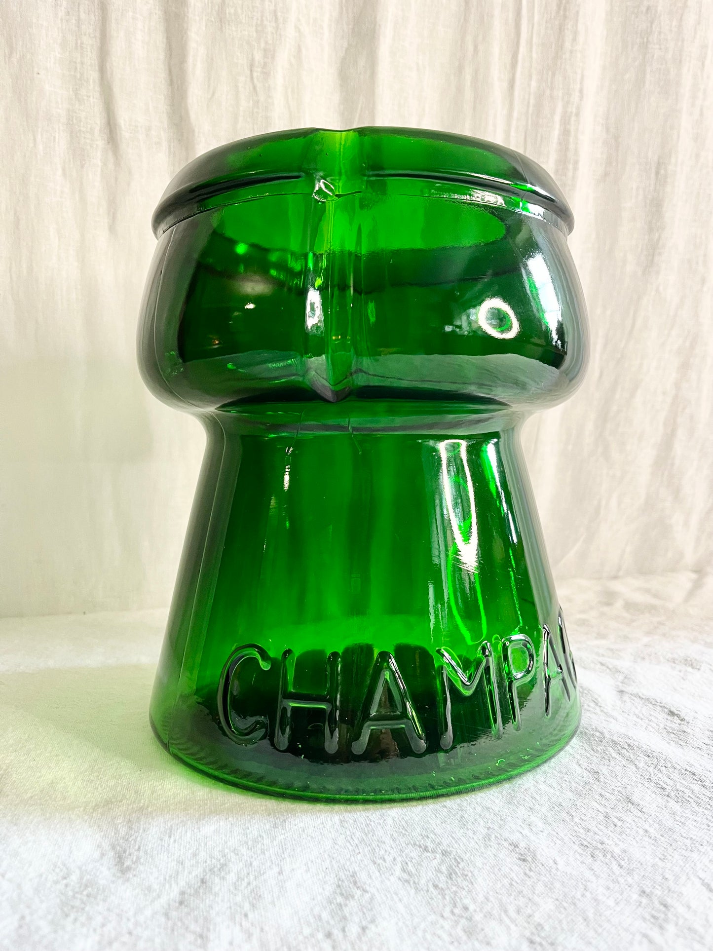Italian Pressed Glass Cork Shaped Champagne Ice Bucket
