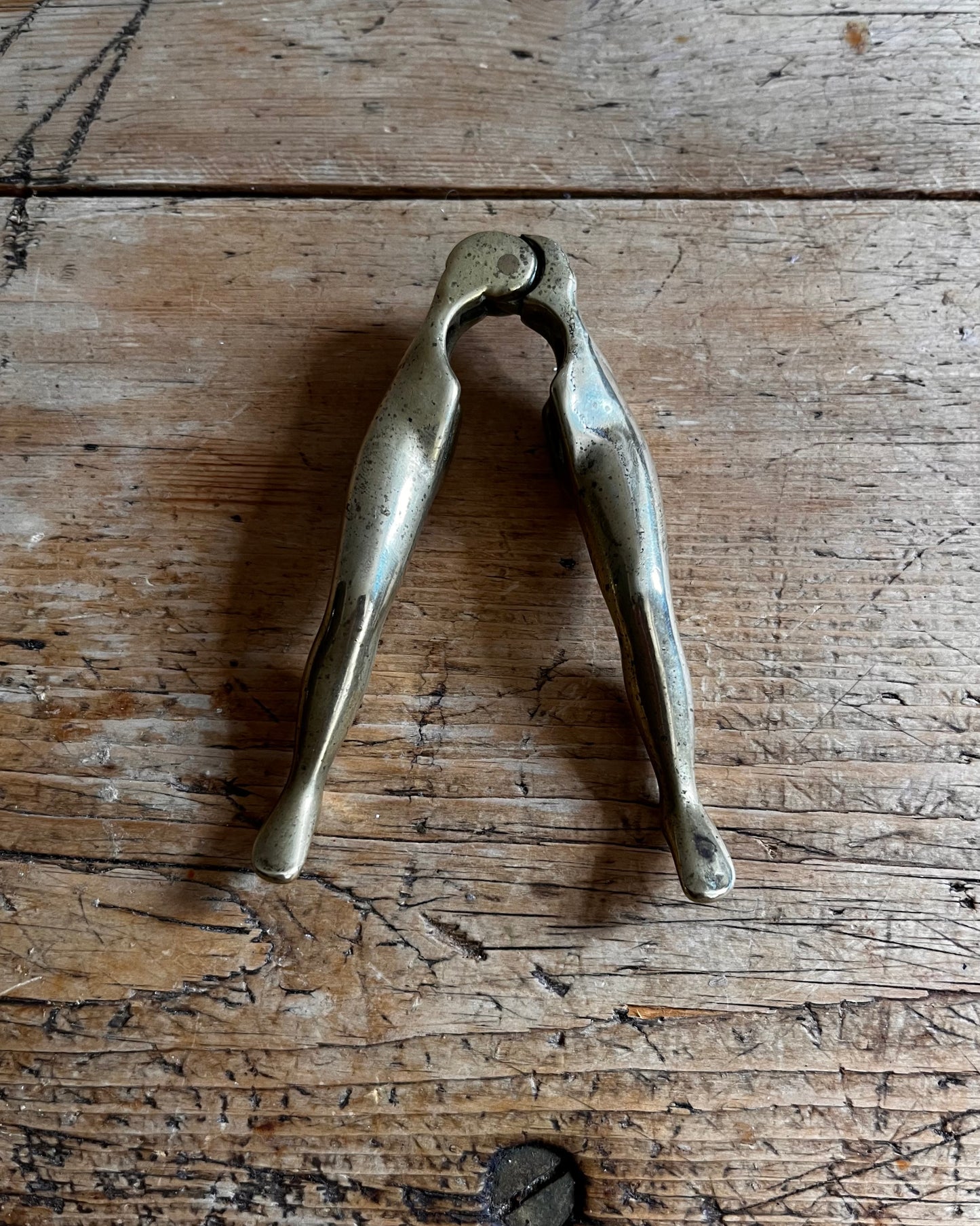 Risque Vintage novelty British made brass ladies leg nut cracker