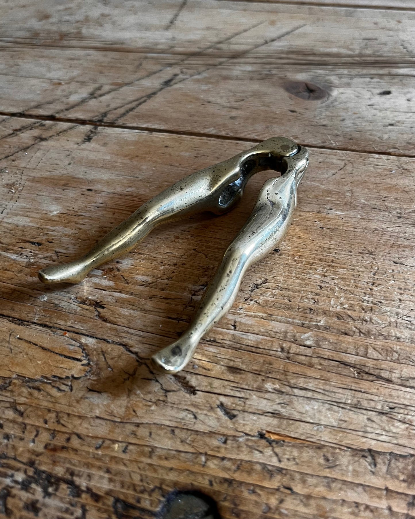 Risque Vintage novelty British made brass ladies leg nut cracker