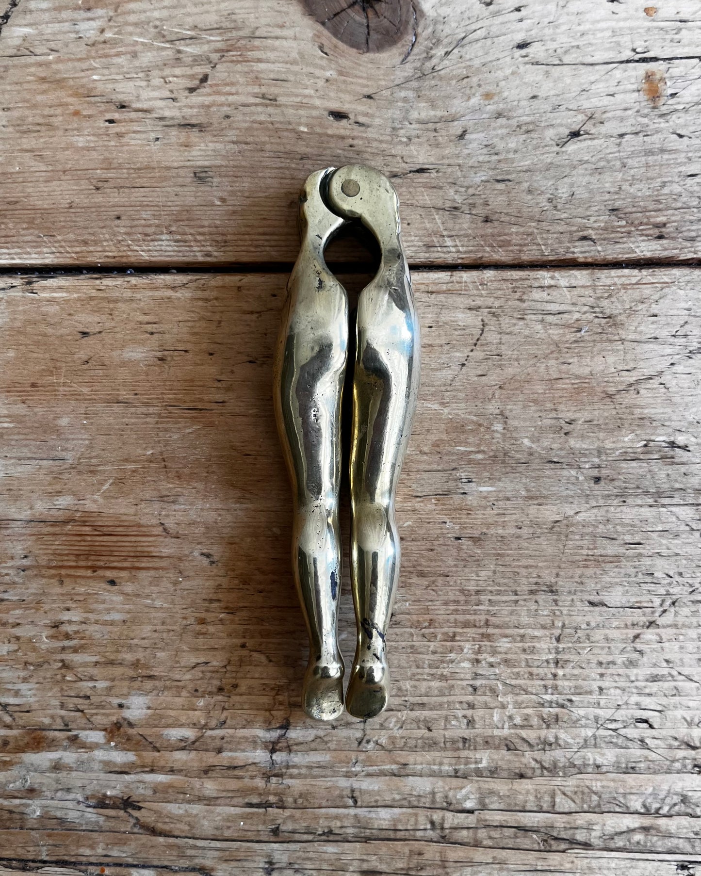Risque Vintage novelty British made brass ladies leg nut cracker