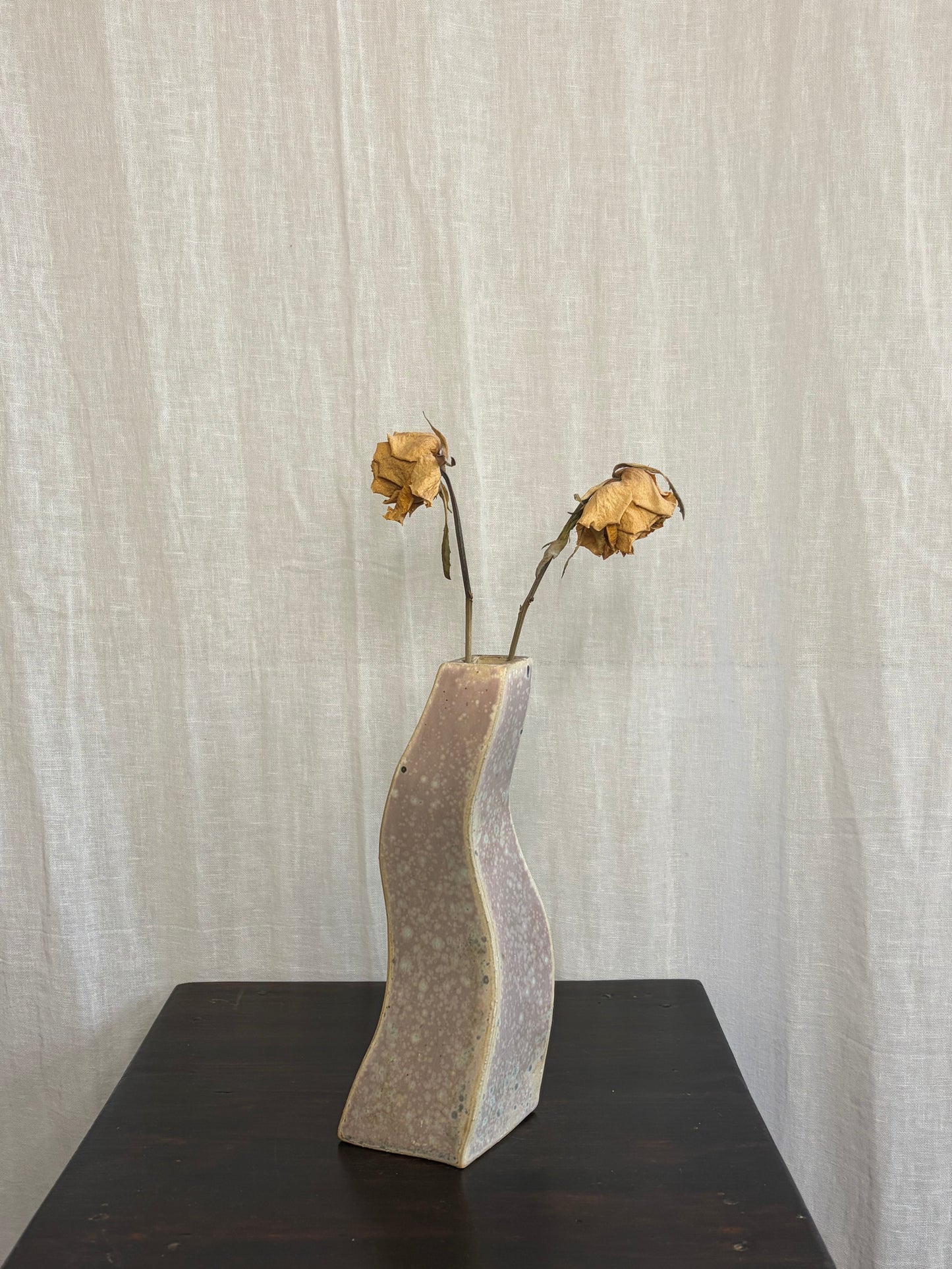 Light Pink Wavy Mottled Vase