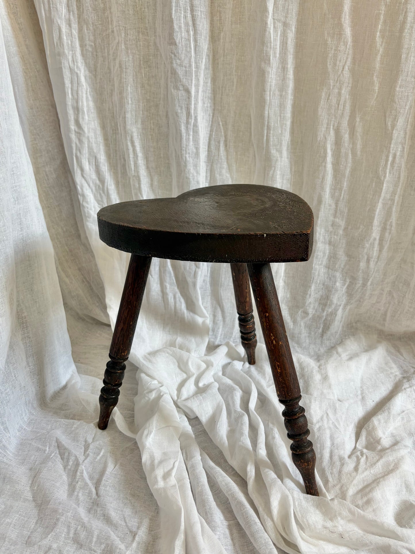 Folk Art Heart Stool