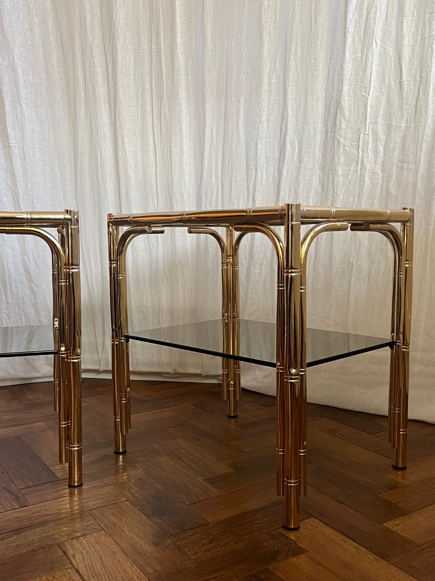 Pair Of Hollywood Regency Side Tables Or Bedsides