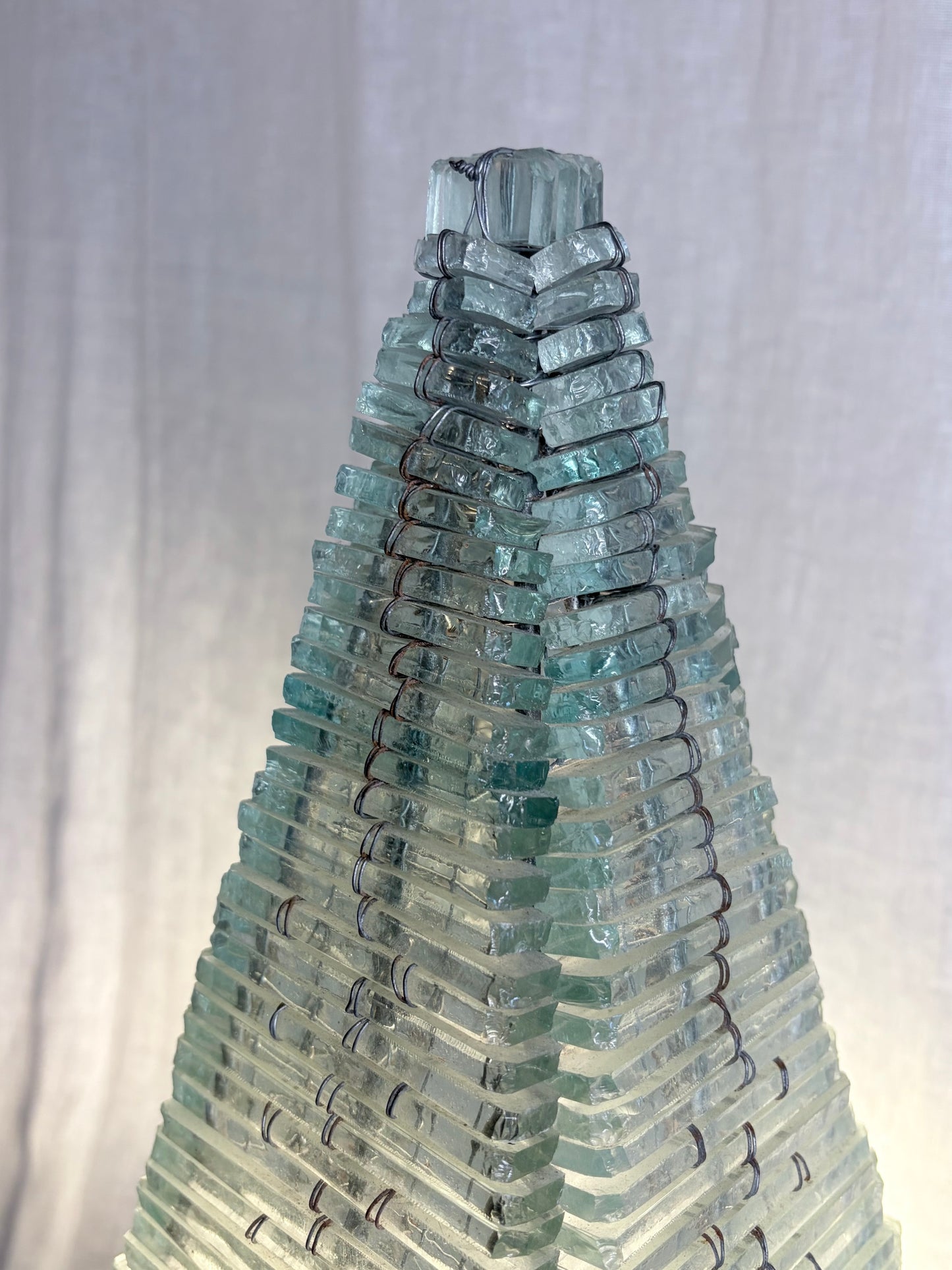 1970s Glass Shard Pyramid Lamp