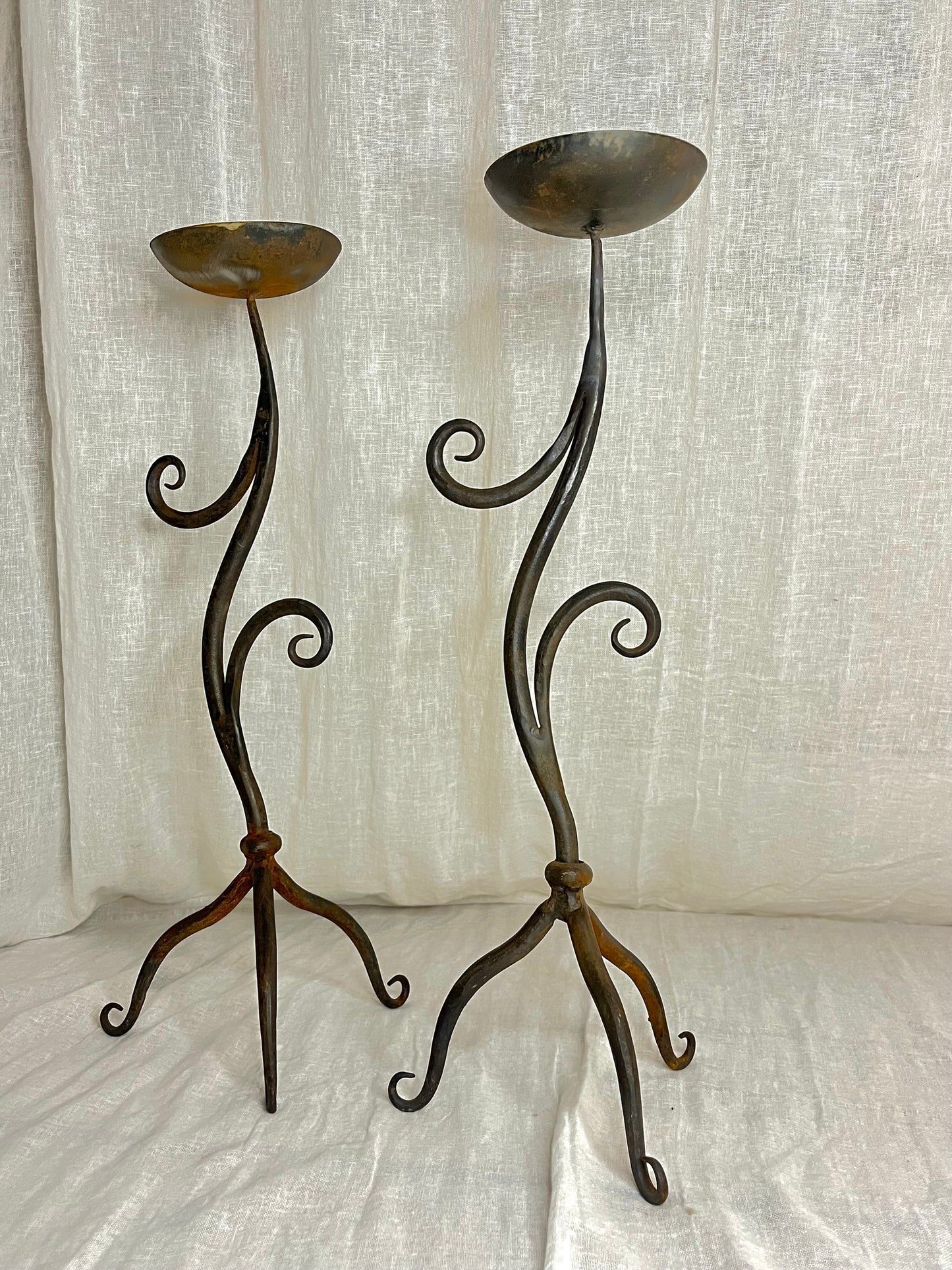 Curly Iron Candle Holders