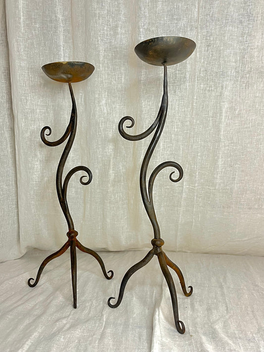 Curly Iron Candle Holders