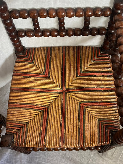 19th Century French Bobbin Corner Chairs