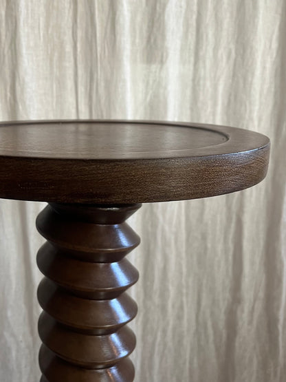 French Oak Pedestal Side Table