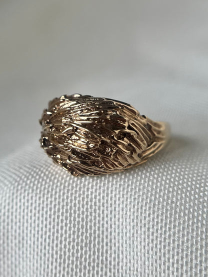 Textured Bark Bombe Ring