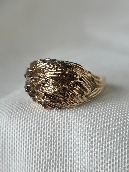 Textured Bark Bombe Ring