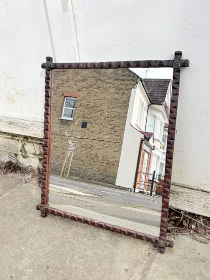 Antique Tramp Art Style Mirror