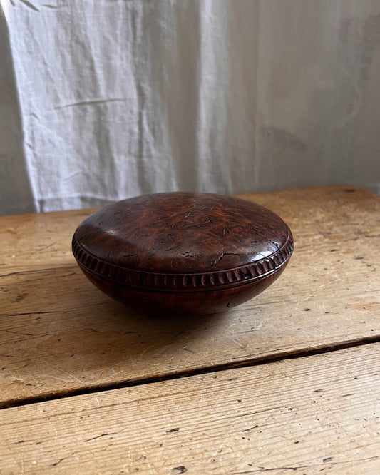 Hand Carved Burl Wood Snuff Box