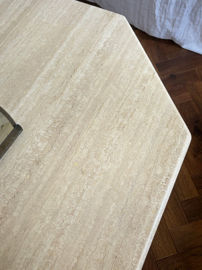 Large French Travertine Coffee Table