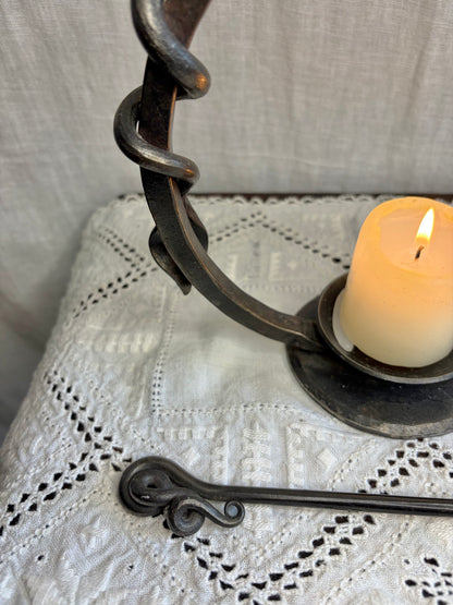 Hand Forged Candle Holder With Copper Snuffer
