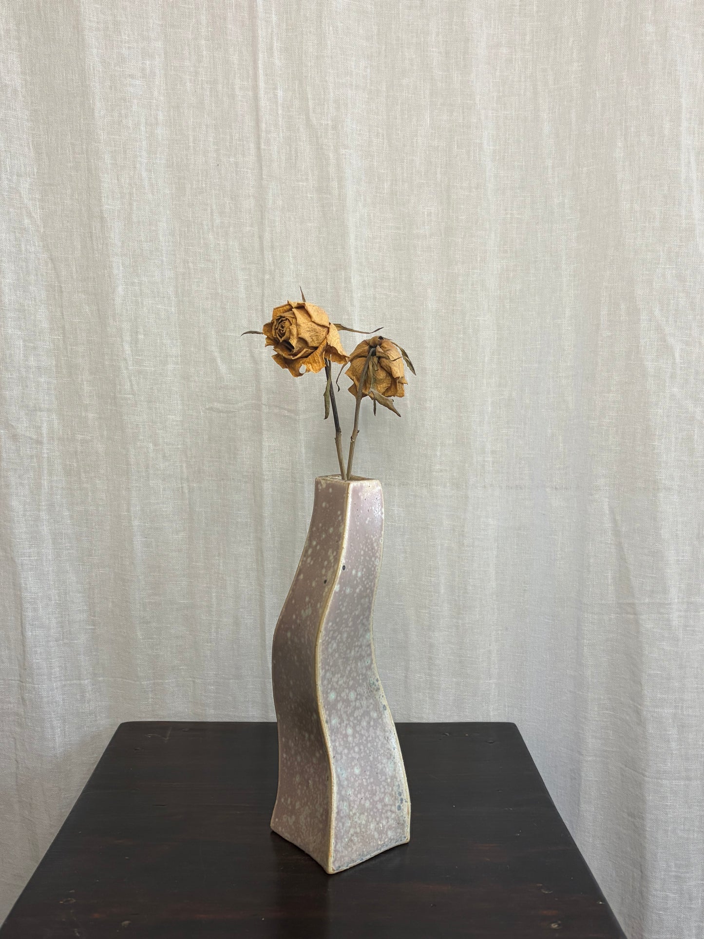 Light Pink Wavy Mottled Vase