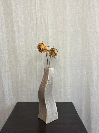 Light Pink Wavy Mottled Vase