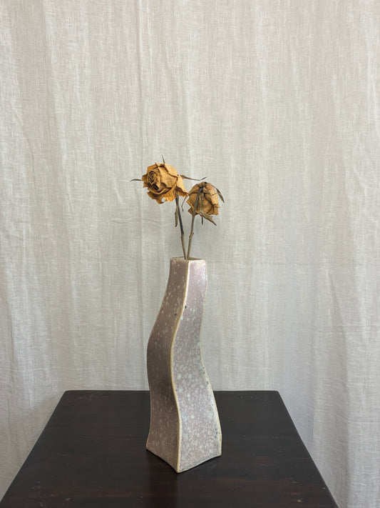 Light Pink Wavy Mottled Vase
