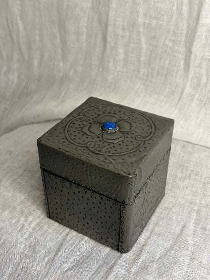 Arts & Crafts Hammered Pewter Tea Caddy