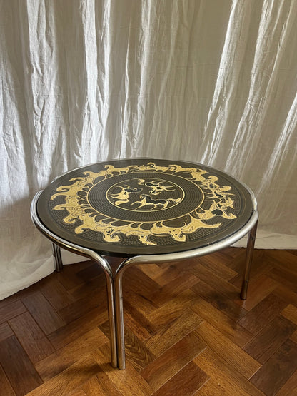 Vintage 1970s Chrome Base and Resin Topped Coffee Table. 