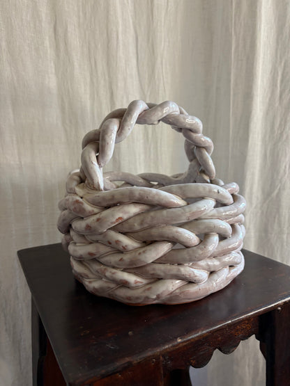 Sculptural Ceramic Basket By Sylvie Nisbett