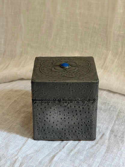 Arts & Crafts Hammered Pewter Tea Caddy