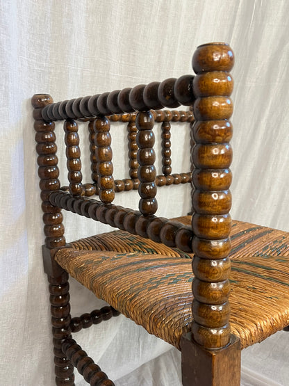 19th Century French Bobbin Corner Chairs